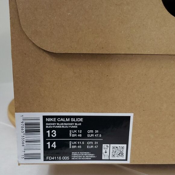 Nike Calm Slide Sandals Smoky Blue Men's Size 13 Women's 14 NWT - Picture 8 of 11